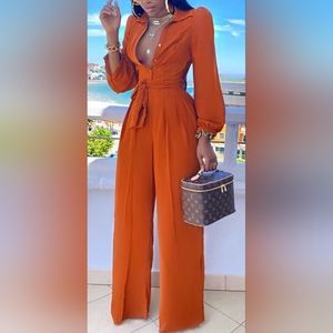 Women's Cognac Jumpsuit